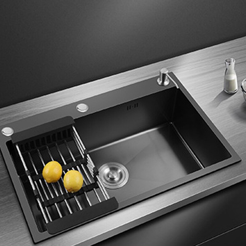 Black-Nano-Wash-Basin-Single-Sink-creative-Stainless-Steel-Kitchen-Sinks-Drain-Set-Home-Handmade-Wash-1