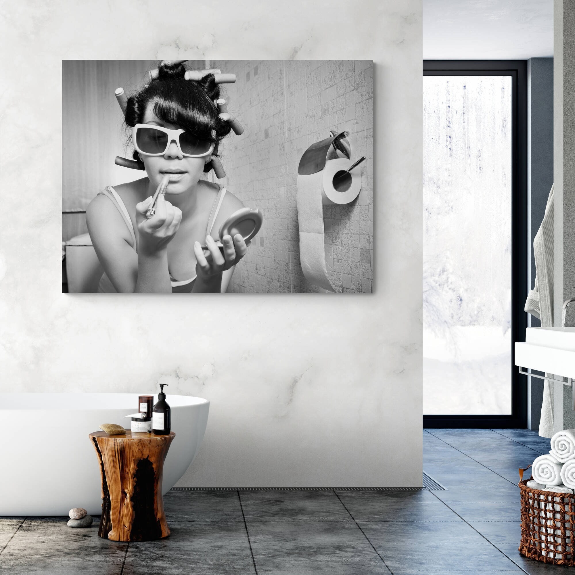 Fashion-Sexy-Woman-Poster-Print-Girl-Drinking-Bar-Canvas-Painting-Bling-Toilet-Roll-Paper-Picture-Modern-3